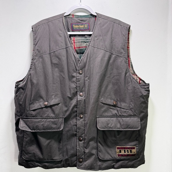 Vintage 90sTimberland Weathergear Men’s Down Fill‎ Hunting Hiking Fishing Vest L - Picture 1 of 12
